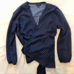 J. Crew | Blue Wrap Top in Foulard Floral